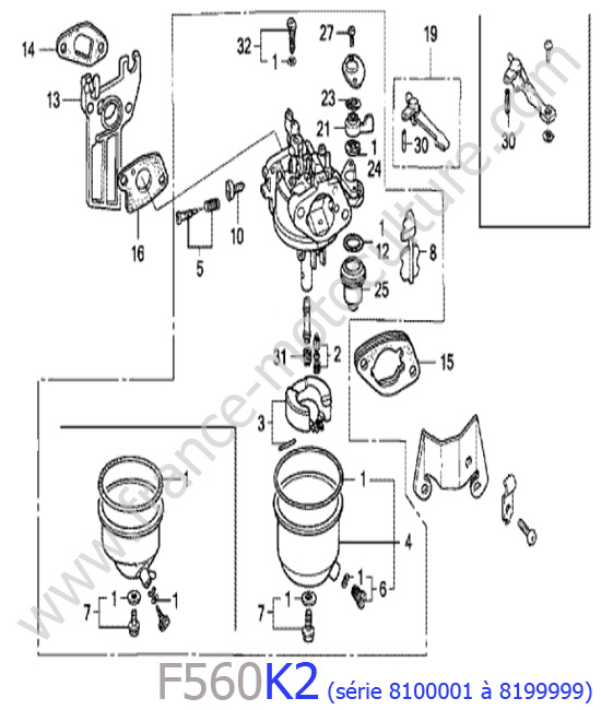 Carburateur HONDA F560K2-2