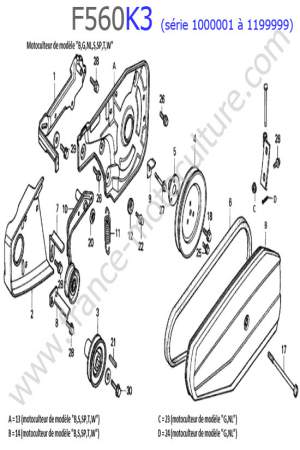 HONDA - F560K3-1 : Couvercle / Courroie