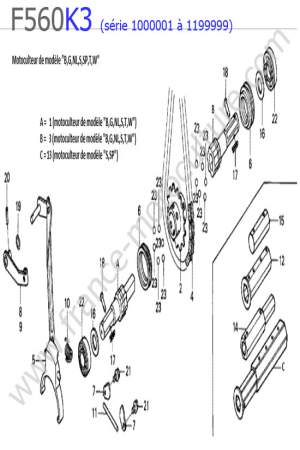 HONDA - F560K3-1 : Arbre roues