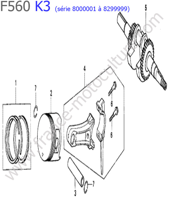 Piston / Vilebrequin HONDA F560K3-2