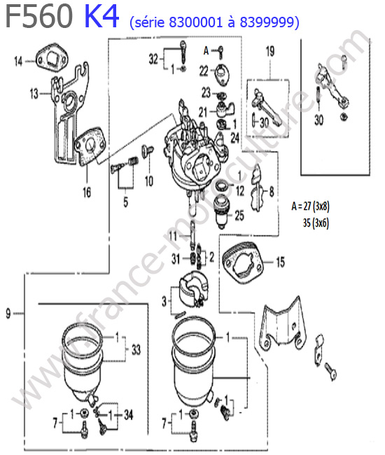 Carburateur HONDA F560K4-2