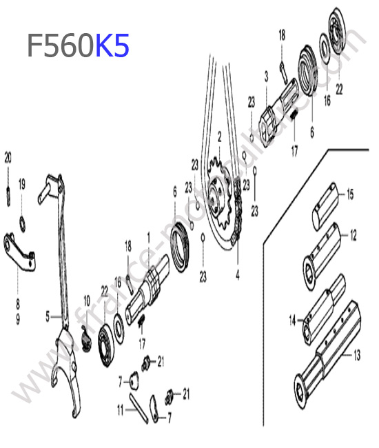 Arbre roues HONDA F560K5
