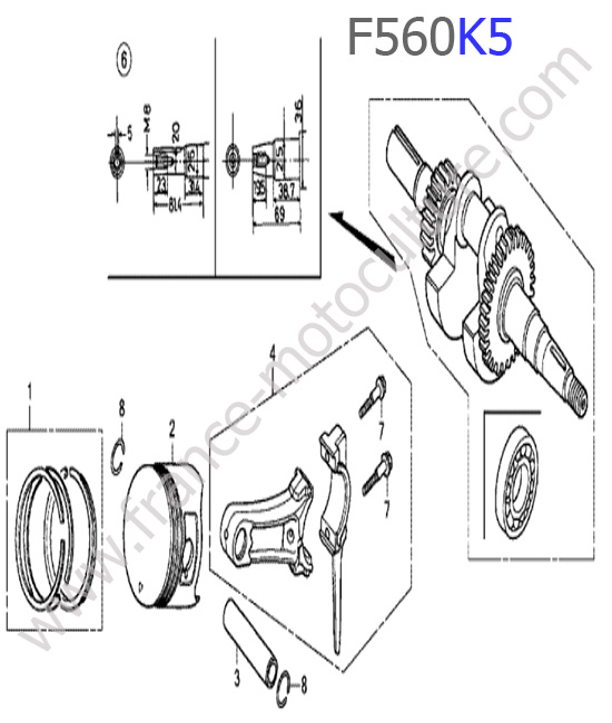 Piston / Vilebrequin HONDA F560K5