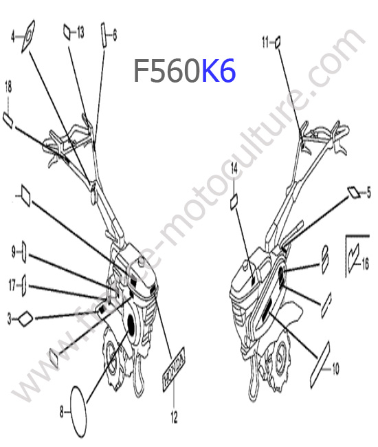 Etiquettes HONDA F560K6