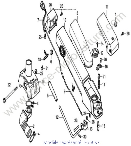 Support guidon - K7 HONDA F560K7