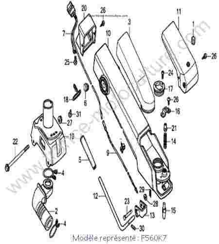 HONDA - F560K7 : Support guidon - K7