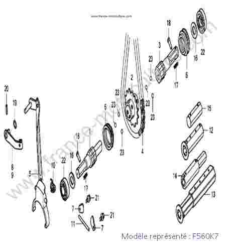 HONDA - F560K7 : Arbres roues/chaine - K7