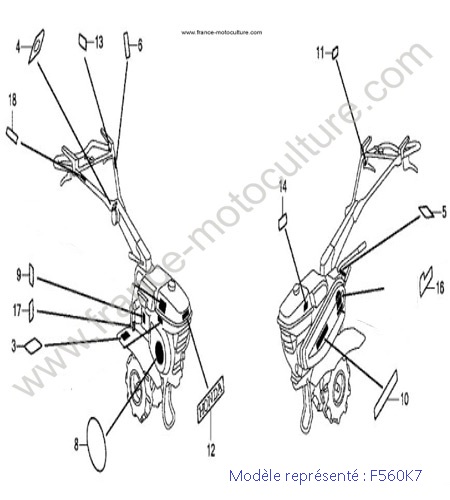 Etiquettes - K7 HONDA F560K7