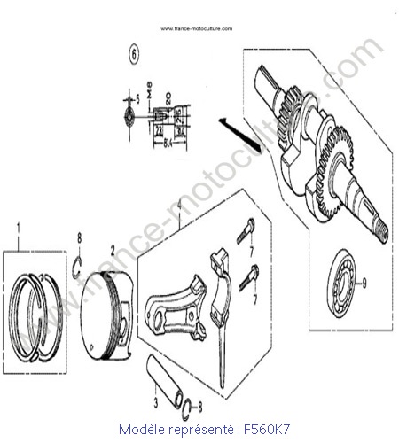 Vilebrequin piston - K7 HONDA F560K7
