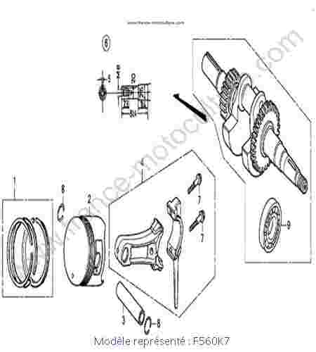 HONDA - F560K7 : Vilebrequin piston - K7