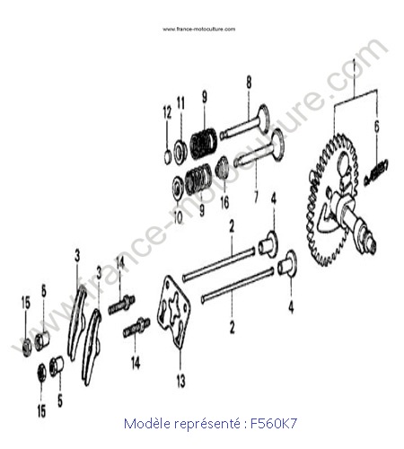 Arbre cames/soupapes - K7 HONDA F560K7