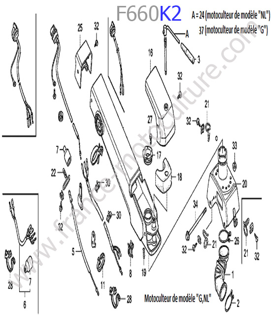 Colonne / Mancheron 1 HONDA F660K2