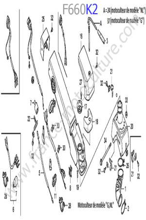 HONDA - F660K2 : Colonne / Mancheron 1