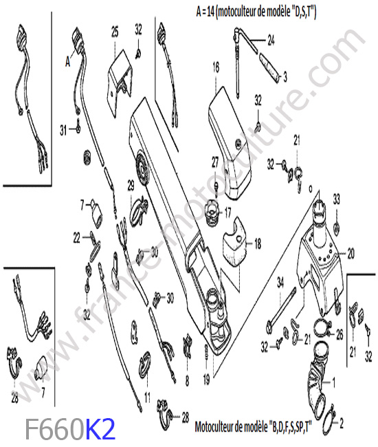 Colonne / Mancheron 3 HONDA F660K2