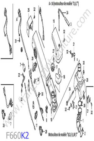 HONDA - F660K2 : Colonne / Mancheron 3