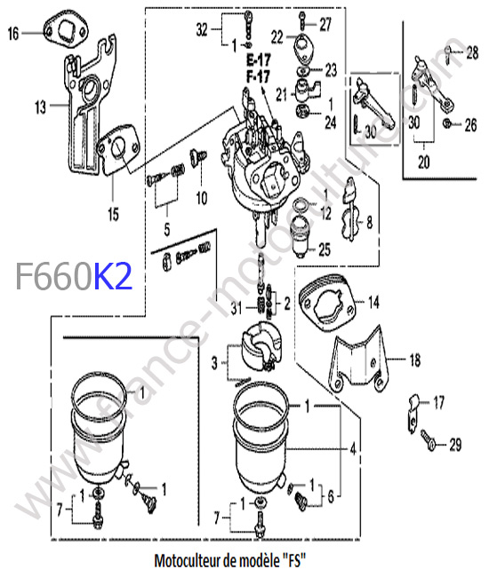 Carburateur 1 HONDA F660K2