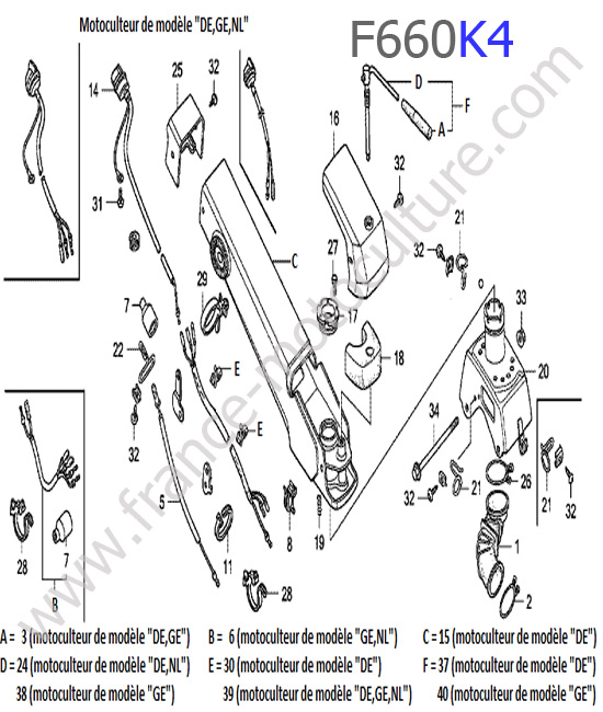 Colonne / Mancheron 1 HONDA F660K4