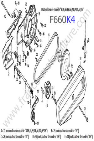 HONDA - F660K4 : Carters / Courroie
