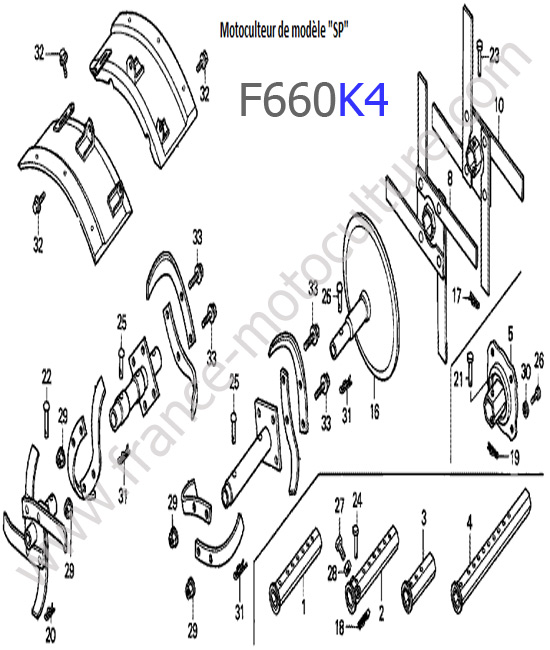 Couteaux / fraises HONDA F660K4