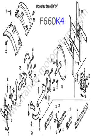 HONDA - F660K4 : Couteaux / fraises