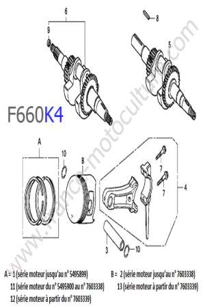 HONDA - F660K4 : Vilebrequin / Piston