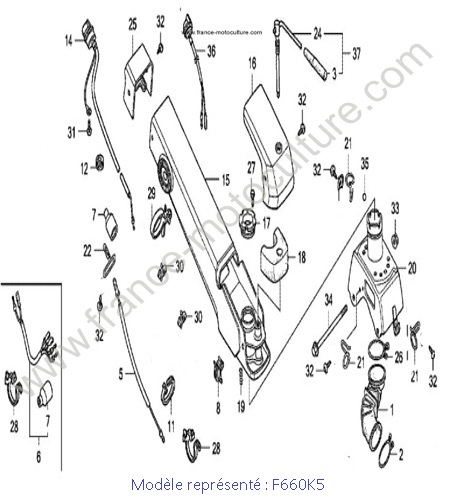Support guidon - K5 HONDA F660K5
