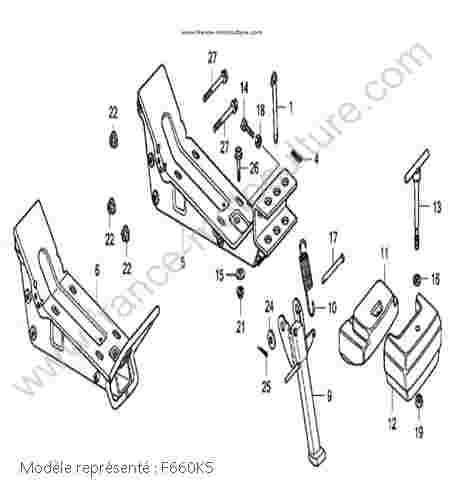 HONDA - F660K5 : Support moteur bequille - K5