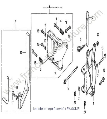 Boitier attelage - K5 HONDA F660K5