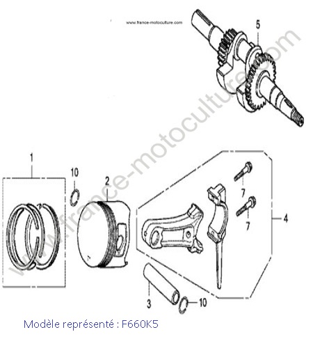 Vilebrequin piston - K5 HONDA F660K5
