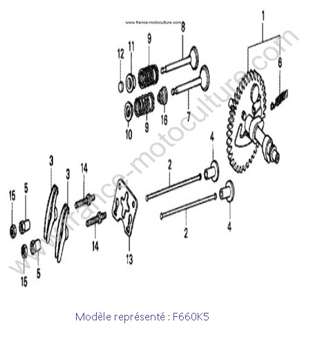 Arbre a came soupapes - K5 HONDA F660K5