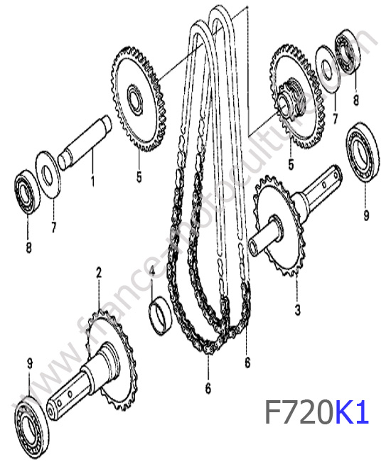 Arbre roue : HONDA - F720K1