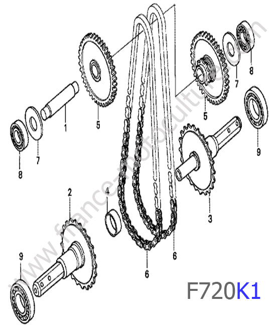 Arbre roue HONDA F720K1