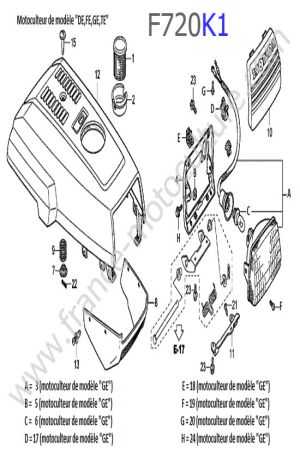 HONDA - F720K1 : Capot / Phare