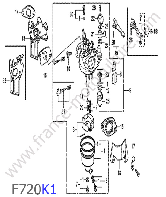 Carburateur HONDA F720K1