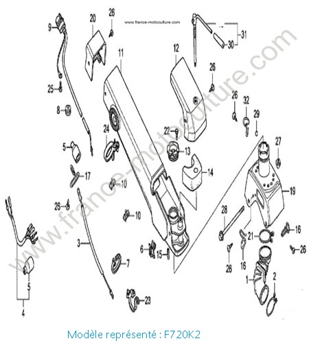 Support guidon - K2 HONDA F720K2