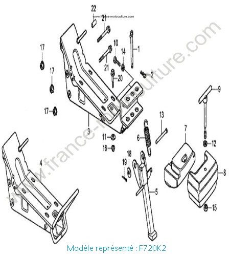 Support moteur bequille - K2 HONDA F720K2