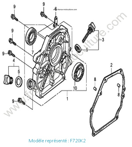 Carter moteur - K2 HONDA F720K2