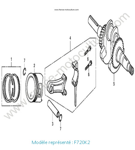 Vilebrequin/piston - K2 HONDA F720K2