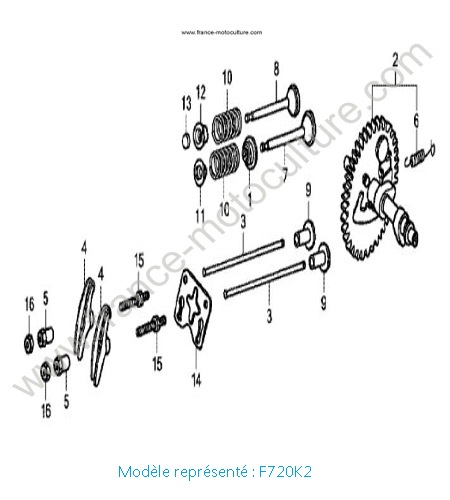 Arbre cames/soupapes - K2 HONDA F720K2