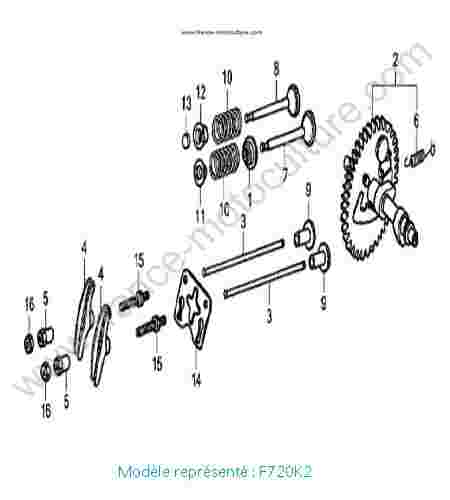 HONDA - F720K2 : Arbre cames/soupapes - K2
