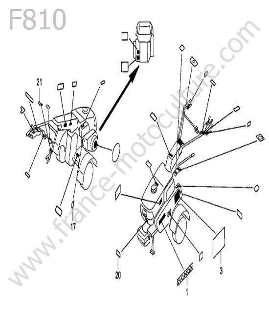 Etiquettes HONDA F810