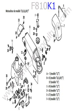 HONDA - F810K1 : Colonne / Mancheron