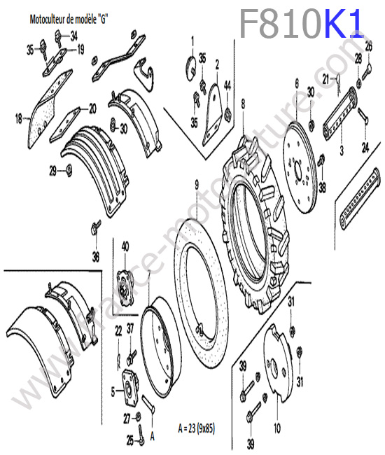 Garde boue / roue 1 HONDA F810K1