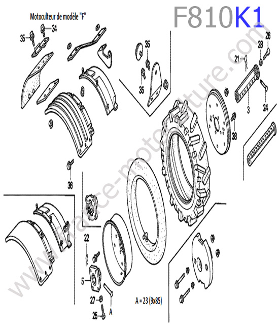 Garde boue / roue 2 HONDA F810K1
