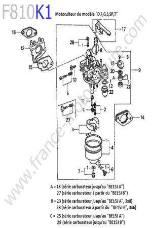 HONDA - F810K1 : Carburateur