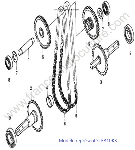Chaine arbre roue - K3 : HONDA - F810K3