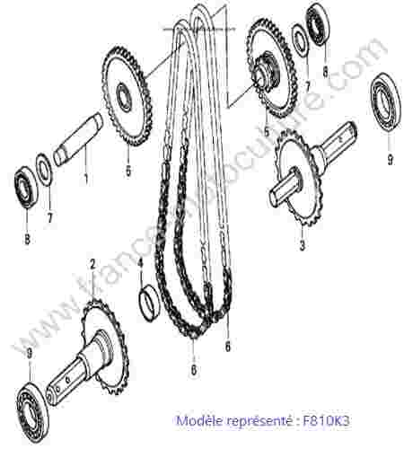HONDA - F810K3 : Chaine arbre roue - K3