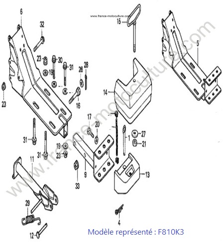 Support moteur bequille - K3 HONDA F810K3