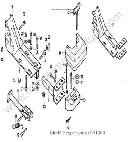 HONDA - F810K3 : Support moteur bequille - K3
