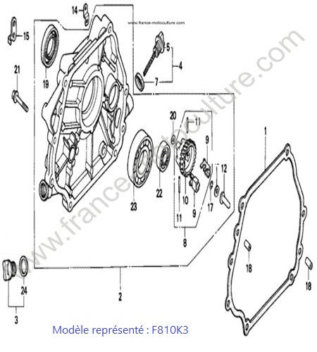 Carter moteur - K3 HONDA F810K3